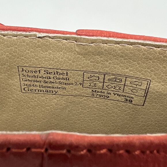 JOSEF SEIBEL Bonnie Leather Peep Toe Bootie Womens 9 Red Slingback Block Heel - Picture 7 of 13